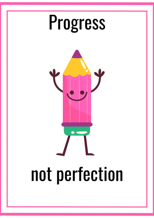 Progress Not Perfection Poster Digital Download