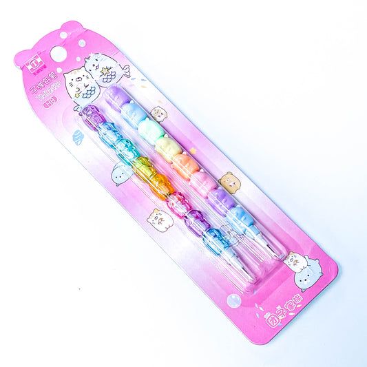 Set of 2 gummy bear stacking pencils